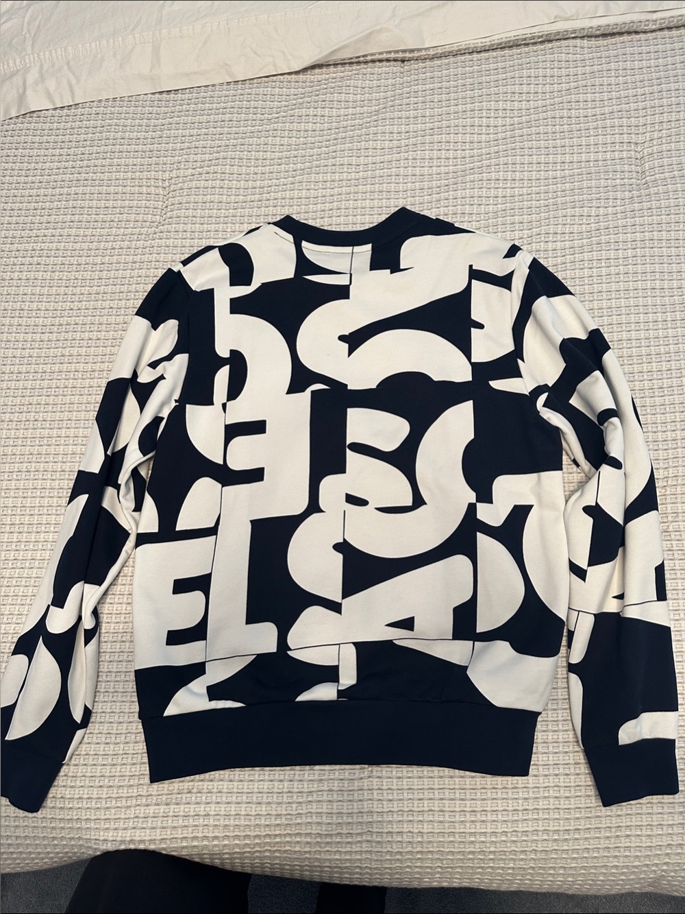 Lacoste Navy and White Abstract Graphic Crewneck Sweatshirt - Picture 5 of 6